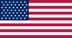 The image shows the flag of the United States, featuring 13 horizontal red and white stripes and a blue rectangle in the top left corner with 49 white stars arranged in rows.